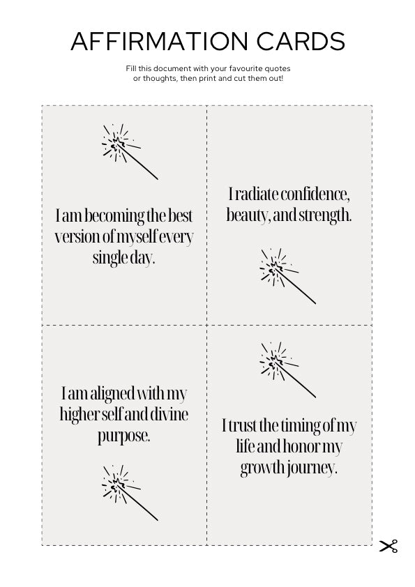 Printable Positive Affirmation Cards