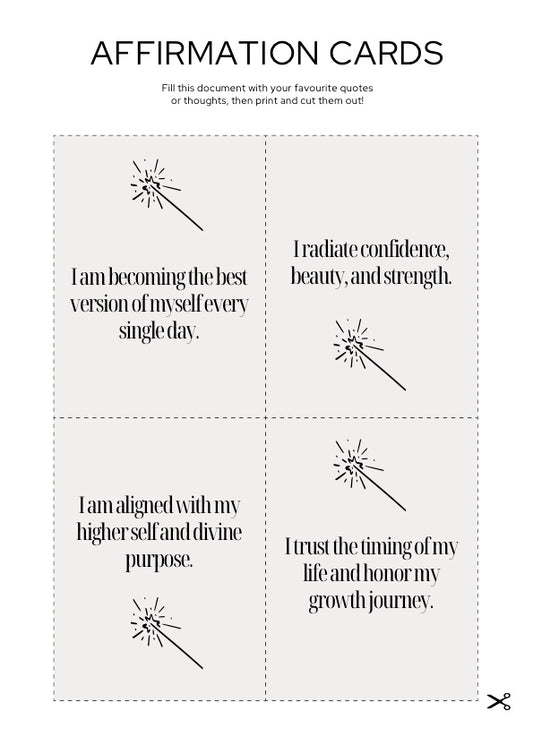 Printable Positive Affirmation Cards
